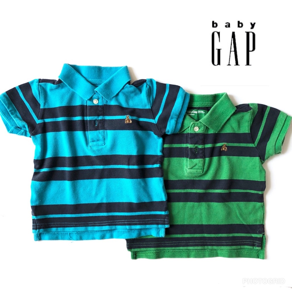 {two} Baby Gap striped polos, 18-24